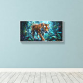 Impression sur toile de Majestic Stalking Tiger Fa (Insitu (Plancher de Bois))
