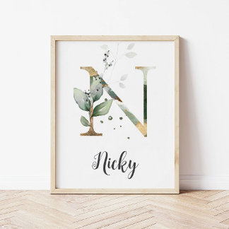Impression sur toile de monogramme de lettre N pou