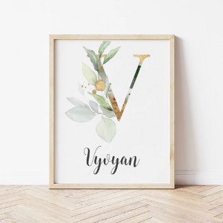 Impression sur toile de monogramme de lettre V pou
