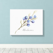 Impression sur toile de myrtilles sur une branche (Insitu (Plancher de Bois))