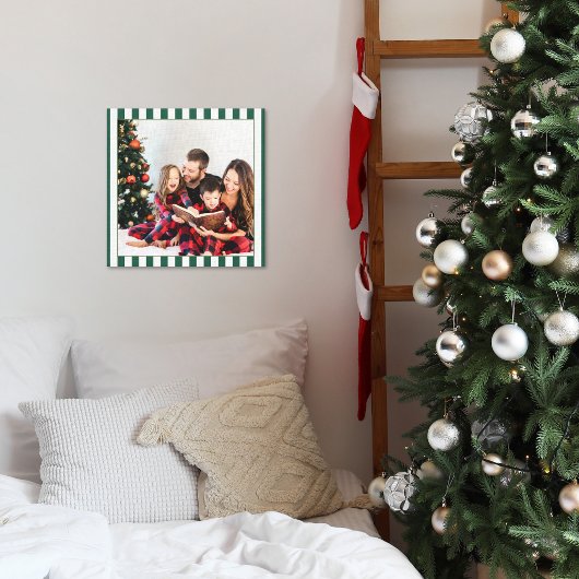 Impression sur toile de Noël rayée classique avec