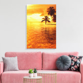 Impression sur toile de palmier horizontal au couc (Insitu(Salon))