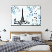 Impression sur toile de Paris en bleu (Insitu(Chambre))