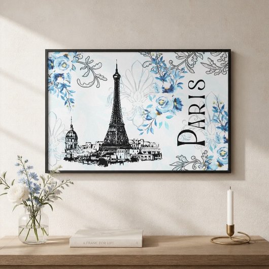 Impression sur toile de Paris en bleu