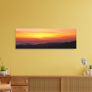 Impression sur toile de paysage au coucher du sole