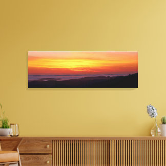 Impression sur toile de paysage au coucher du sole