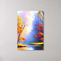 Impression sur toile de paysage d'automne