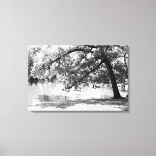 Impression sur toile de paysage en noir et blanc
