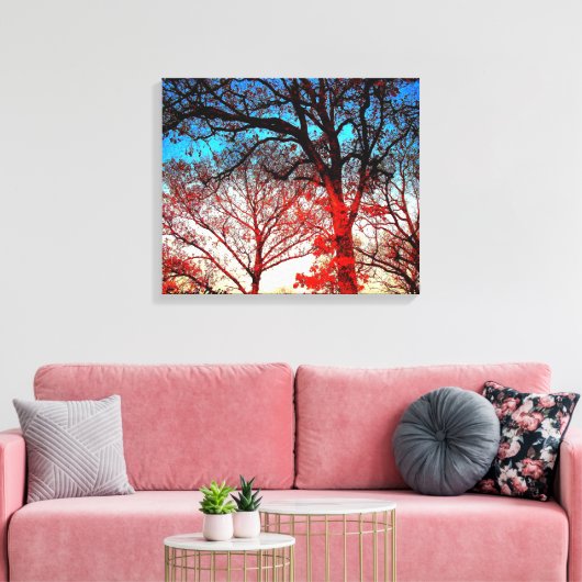 Impression sur toile de photo de chênes modernes (Insitu(Salon))