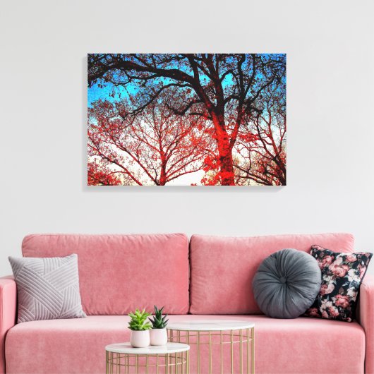 Impression sur toile de photo de chênes modernes (Insitu(Salon))