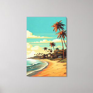 Impression sur toile de plage tropicale