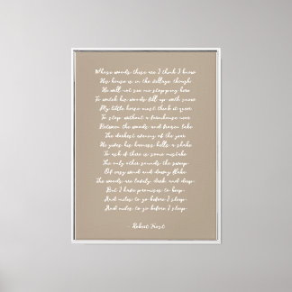 Impression sur toile de poème personnalisé neutre