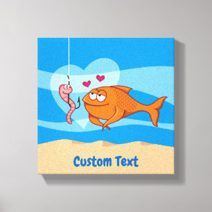Impression sur toile de poisson et d'appât amoureu