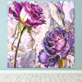 Impression sur toile de roses violettes (Insitu (Plancher de Bois))