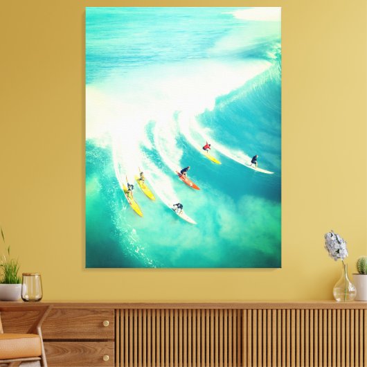 Impression sur toile de surfeurs sur une vague (Insitu(Salon))