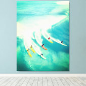Impression sur toile de surfeurs sur une vague (Insitu (Plancher de Bois))
