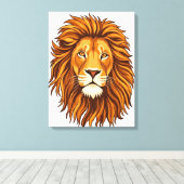 Impression sur toile de tête de lion (Insitu (Plancher de Bois))