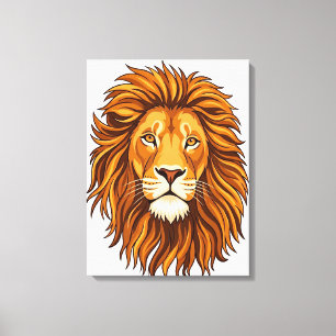 Impression sur toile de tête de lion