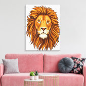 Impression sur toile de tête de lion (Insitu(Salon))