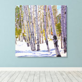 Impression sur toile de Trembles dans la neige (Insitu (Plancher de Bois))
