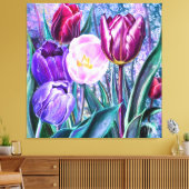Impression sur toile de tulipes colorées (Insitu(Salon))