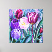 Impression sur toile de tulipes colorées (Recto)