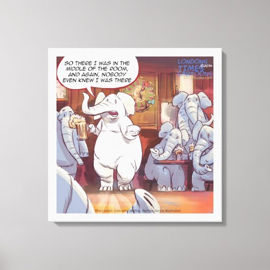 Impression sur toile d'éléphant blanc drôle dans l (Recto)