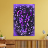 Impression sur toile d'éléphant Violet Rose Nuit é (Insitu(Salon))