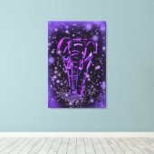 Impression sur toile d'éléphant Violet Rose Nuit é (Insitu (Plancher de Bois))