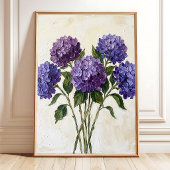 Impression sur toile d'hydrangea violet abstrait