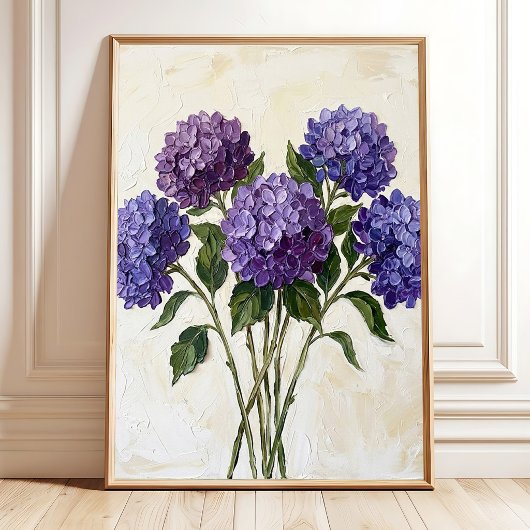 Impression sur toile d'hydrangea violet abstrait