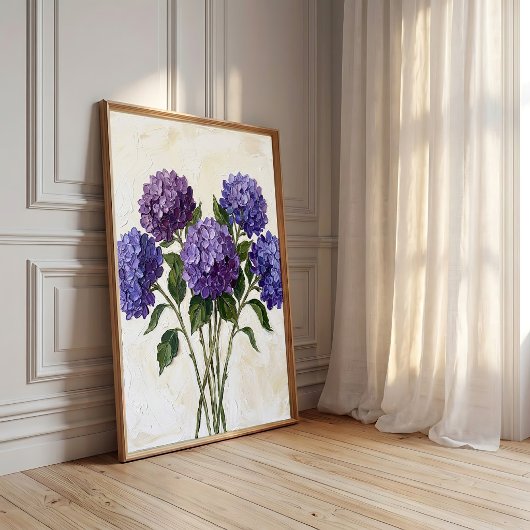 Impression sur toile d'hydrangea violet abstrait