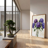 Impression sur toile d'hydrangea violet abstrait