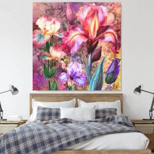 Impression sur toile d'Iris Colorés