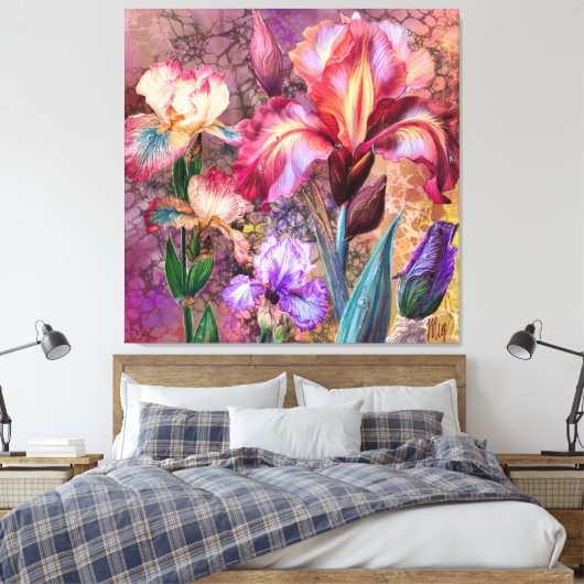 Impression sur toile d'Iris Colorés (Insitu(Chambre))