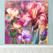 Impression sur toile d'Iris Colorés (Insitu (Plancher de Bois))