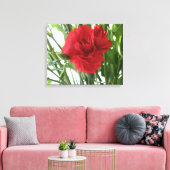 Impression sur toile d'œillet rouge (Insitu(Salon))
