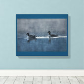 Impression sur toile d'oies du Canada sur le lac (Insitu (Plancher de Bois))
