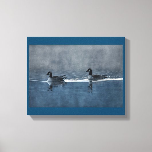 Impression sur toile d'oies du Canada sur le lac (Recto)