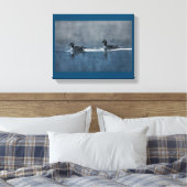 Impression sur toile d'oies du Canada sur le lac (Insitu(Chambre))