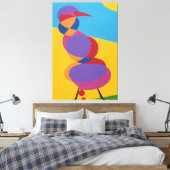 Impression sur toile d'oiseau abstrait coloré (Insitu(Chambre))
