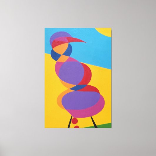Impression sur toile d'oiseau abstrait coloré (Recto)