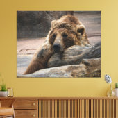 Impression sur toile d'ours grizzly endormi étiré (Insitu(Salon))