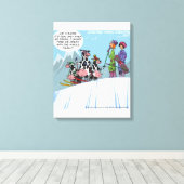 Impression sur toile drôle de famille de vaches fa (Insitu (Plancher de Bois))