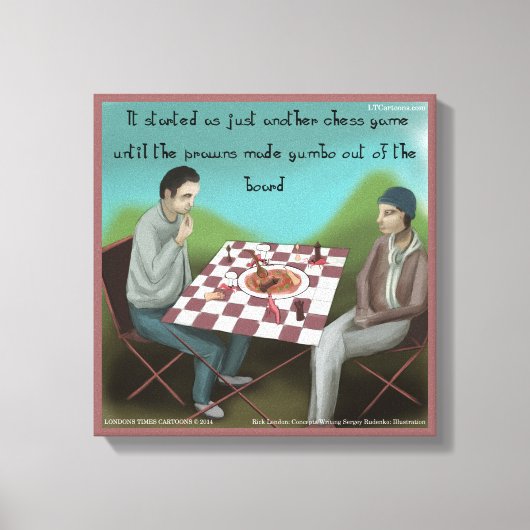 Impression sur toile drôle d'échecs cajun (Recto)
