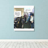 Impression sur toile drôle d'un pilote de ligne hi (Insitu (Plancher de Bois))