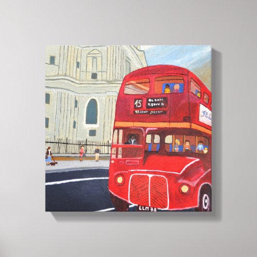 Impression sur toile du bus rouge de Londres (Recto)
