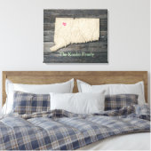 Impression sur toile du contour du Connecticut (Insitu(Chambre))