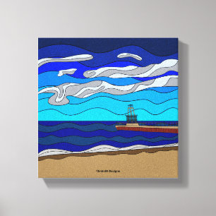 Impression sur toile du lac Michigan (25x25 cm)