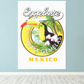 Impression sur toile du logo de voyage Oaxaca Mexi (Insitu (Plancher de Bois))